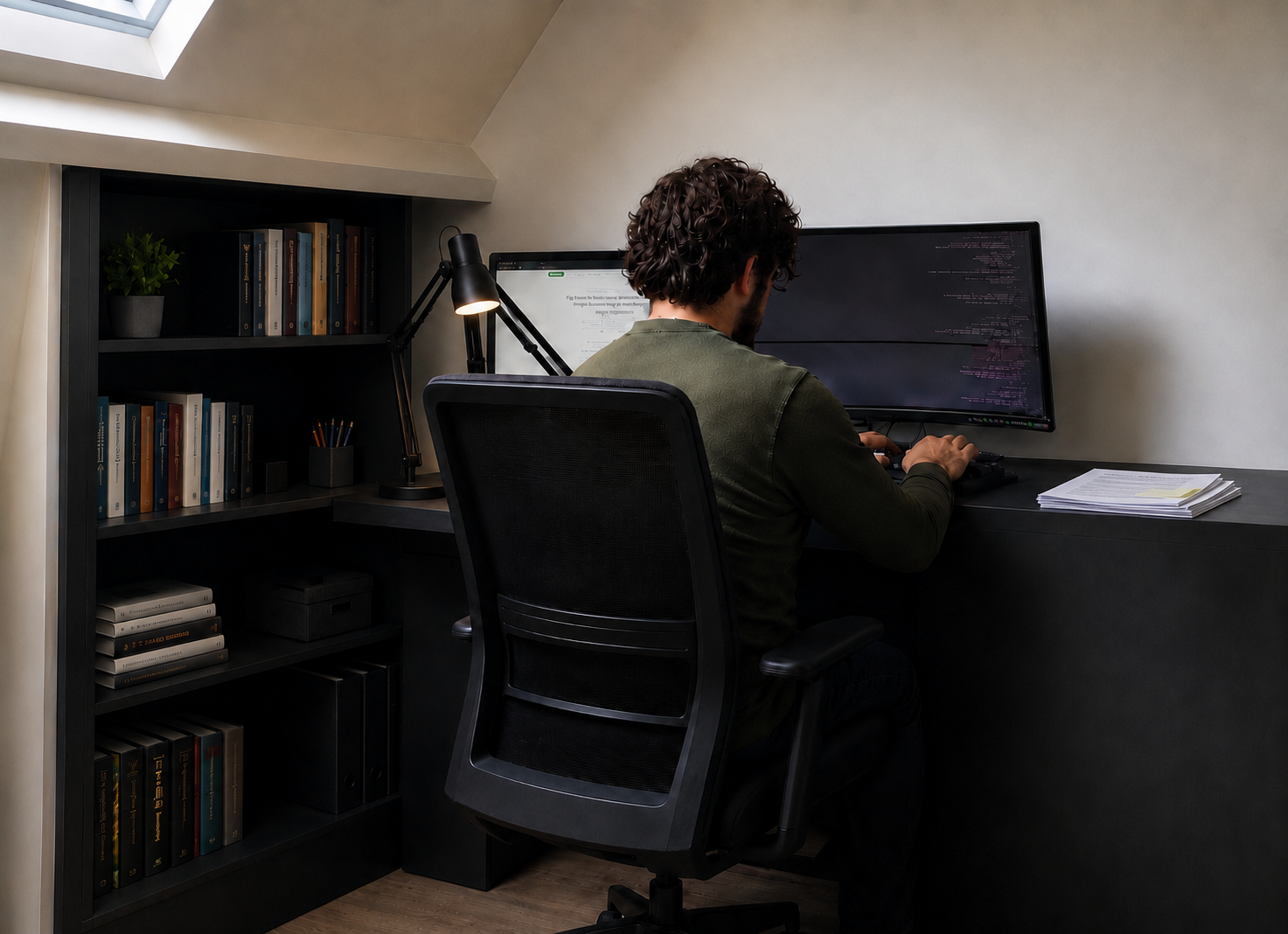 Damian aan het werk voor DeemsterDesign